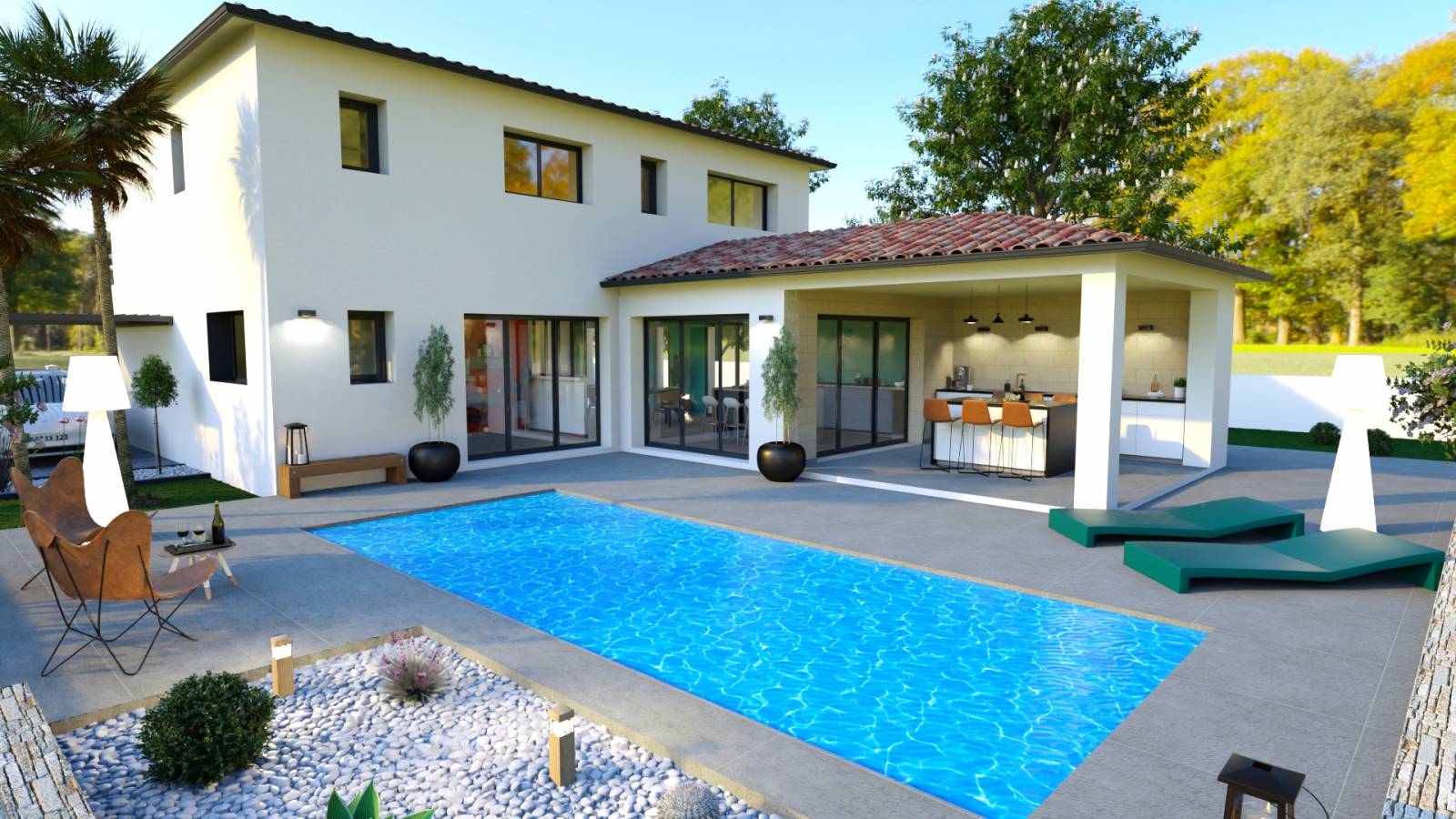 Maison 4 chambres avec garage et cuisine d'été