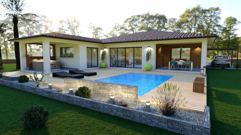 Lége bourg construire sa maison 140 m2 + terrasse couverte