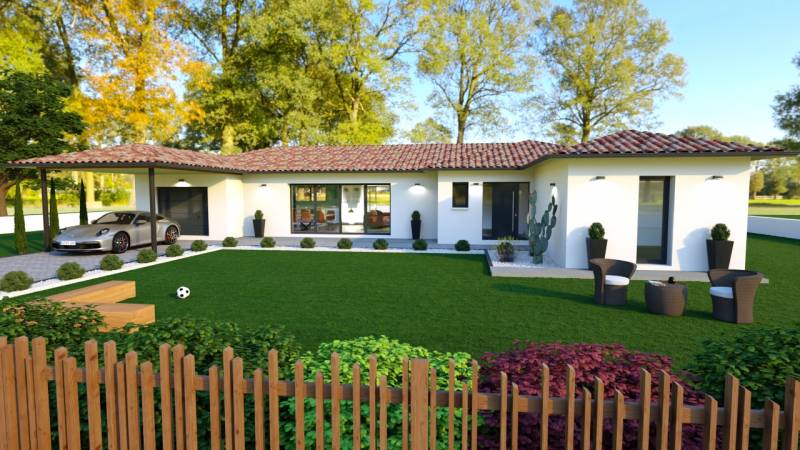 A bâtir à Moustey ( Quartier Capsus) maison 136 m2 avec garage et carport